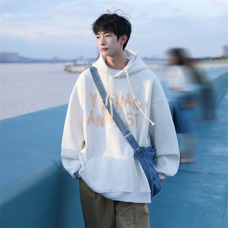 抖音供货、加绒360克现货字母印花连帽卫衣宽松 D223A-WY2247-P50图片