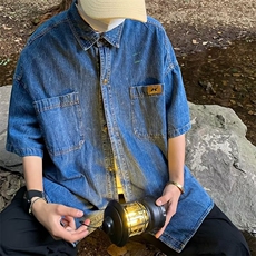 夏季新款衬衫潮流慵懒男方领衬衫S1189P46，男装衬衫，星座1116-2