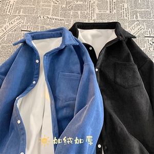 8XL-M 灯芯绒加厚加绒长袖衬衫男加肥加大码衬衫外套CS501P65控78图片