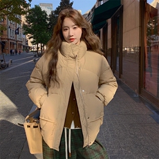 韩版时尚立领加厚羽绒服女2025年冬季新款百搭显瘦保暖白鸭绒外套，女装羽绒服，姿衣轩