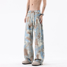 B221美式ins高街宽松花色莱赛尔冰丝牛仔裤LK25507-特P45控88，男装牛仔裤，电商B221