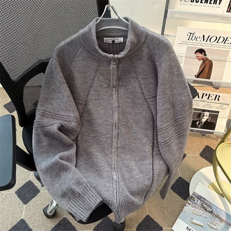 气质针织衫ins新款文艺潮流百搭北极绒开衫毛衣日系慵懒MZ895-P60，男装针织衫/毛衣，星座412-3