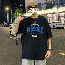 T709大码宽松纯棉运动圆领体恤衫oversize短袖T恤男重磅T，男装T恤，星座304A-1