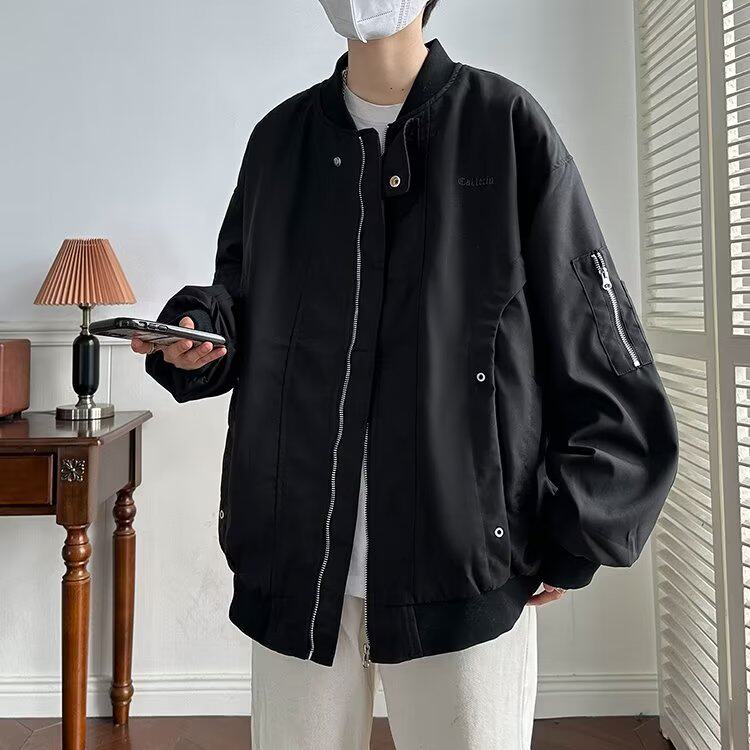 A930-P62 春秋季复古潮牌机能宽松棒球服美式简约飞行员夹克男图片
