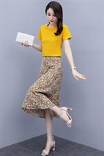 2021年夏款套装/套裙时尚洋气两件套碎花休闲气质套裙，女装连衣裙，瑶迪依秀