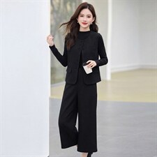 2026春季新款简约时尚休闲女装三件套,女装拍照怎么搭配好看图片