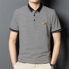 条纹短袖T恤男薄款时尚男装夏季青年男士休闲百搭Polo体恤衫潮流图片