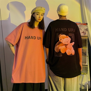 @女类夏季情侣装可爱小熊短袖T恤学生卡通上衣A071-5505-P25