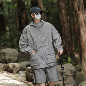 山系连帽外套男士春夏季新款潮牌户外登山休闲短裤防水工装