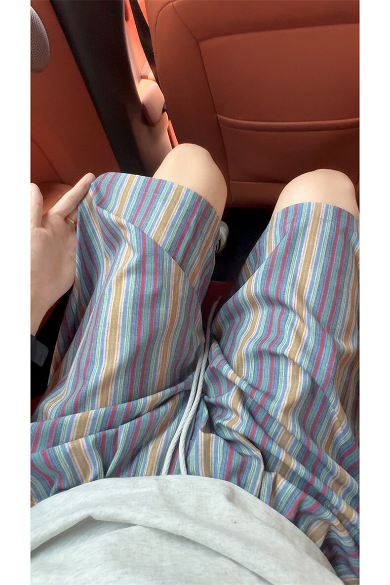 美式条纹撞色冰丝短裤男夏季凉感五分裤子-A2126P22无差价控38,男装牛仔裤,电商B241