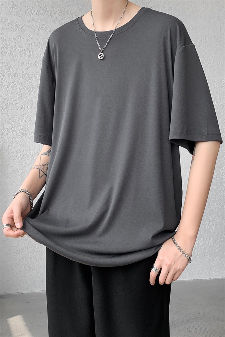 8XL-M高品质！！特大码冰丝速干T恤男透气短袖上衣纯色DX314P25,男装T恤,电商D206-1