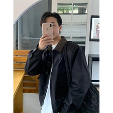 街头痞帅廓形短宽垫肩夹克男春秋季休闲宽松翻领机车外套JW18，男装夹克，星座1116A（原606A-3）
