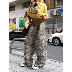 复古沙漠迷彩多口袋弯刀工装裤廓形阔腿伞兵牛仔裤K83106-P56网图，男装牛仔裤，电商B245