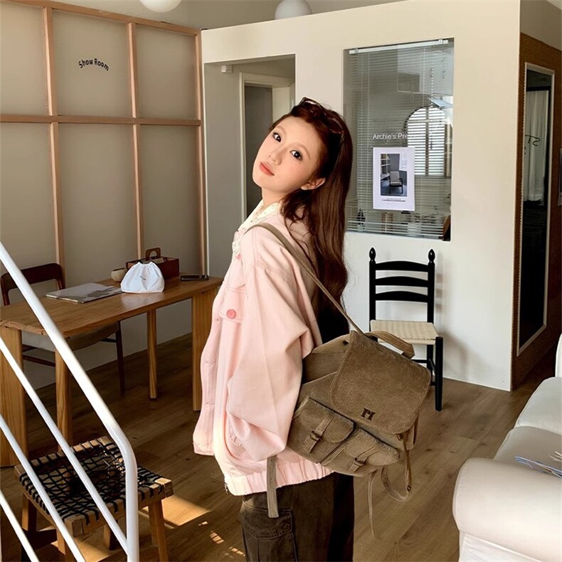 日系复古碎花拼接翻领外套女春秋小众甜美设计感可爱减龄夹克上衣,男装夹克,星座506A