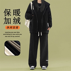 新款加绒卫衣卫休闲运动套装裤三件套SJT867-特批176加绒特批206，男装卫衣，星座718