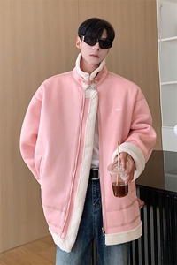 港风麂皮绒皮毛一体羊羔毛棉衣男夹克潮棉衣男YG7538P145控188图片