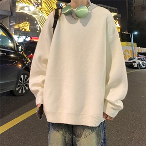 港风夜景宽松休闲圆领毛衣A247-M800常规特批35加绒特批50控78图片