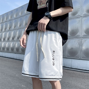 嘻哈新款五分短裤男ins设计感宽松阔腿抽绳休闲运动裤子 K631-P25图片