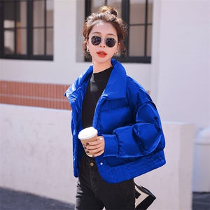 高级感纳米亮面免洗羽绒棉服女2023年冬季新款女装时尚气质外套图片