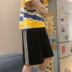 现货2025夏季港风条纹速干薄款运动休闲短裤D201-DM40-P25，男装牛仔裤，电商D321-1