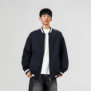 重磅420克boxy短款立领开衫棒球服液态棉爽滑外套男D9899-P68图片