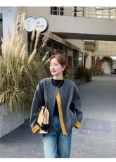 宽松毛呢外套女冬小个子休闲韩系高级感双面羊毛大衣，女装双面呢大衣，2C187