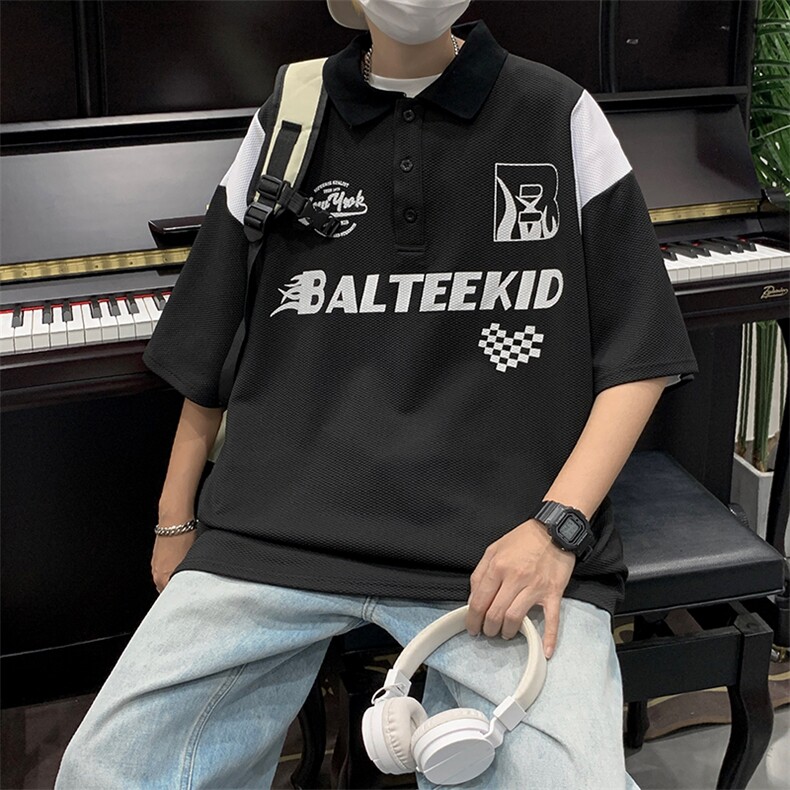 美式复古短袖POLO衫男女款夏季情侣潮半袖PL093-P35,男装Polo衫,星座308B-2