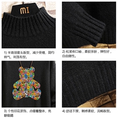 M18222-P45加绒款-P65半高领毛衣男士大码针织衫男毛线衣男砖墙，男装针织衫/毛衣，电商A040A