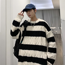 条纹毛衣男春秋款宽松小众衣服秋季ins潮流针织衫MY0916-P45，男装针织衫/毛衣，星座308B-1