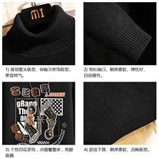GM45282-P45加绒款-P65控68高领毛衣男士大码内搭毛线衣男砖墙，男装针织衫/毛衣，电商A040A