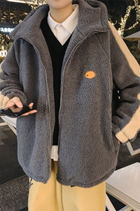 XZ213-MY16-P128控148 港风大码秋冬季加厚保暖羊羔毛撞色棉衣ins图片