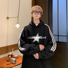美式三杠条纹复连帽卫衣秋冬男女宽松长袖SWY2471-P55控8850棉，男装卫衣，电商B370