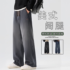 2025秋季新款休闲裤男士宽松直筒美式高街潮牌阔腿长裤K6679-P52，男装休闲裤，星座610（原A335）