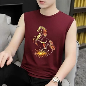 1506-1/BJBS1401/P27背心男款2026新款夏季修身印花t恤时尚休图片