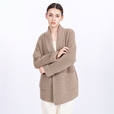大V领纯山羊绒大衣羊绒女宽松外穿慵懒风外套，女装羊绒大衣，星纬羊绒
