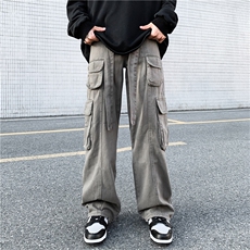 美式复古工装休闲裤口袋街头潮流炸街男女长裤个性宽松GK202-p45，男装休闲裤，星座1008-1
