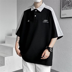 气质POLO衫潮流夏季五分袖2026新款ins宽松型痞子帅T恤WB070-P31，男装T恤，星座412