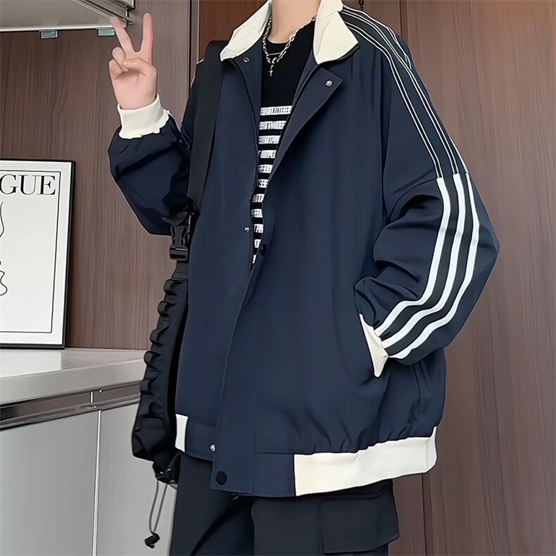 JK119/P65秋装潮痞帅宽松大码立领潮流休闲运动夹克外套,男装夹克,电商基地A050