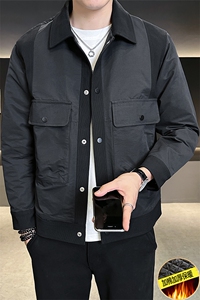 加棉加厚夹克外套男2025新款秋冬季拼接潮牌 A313-89601-P145图片
