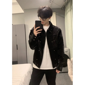 706-1-JK5127-P75   特P  春季美式短款垫肩夹克外套男痞帅机车服图片
