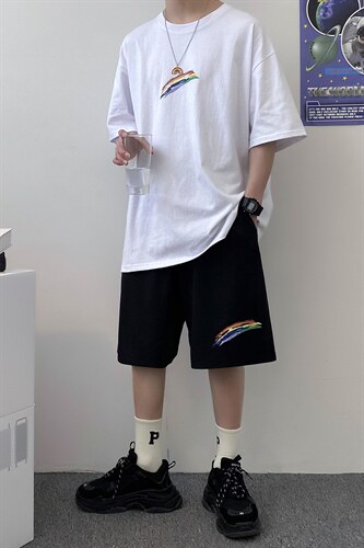 男短袖t恤套装夏季半袖2023新款男装夏装潮牌衣服A161-2-TZ02-P50图片