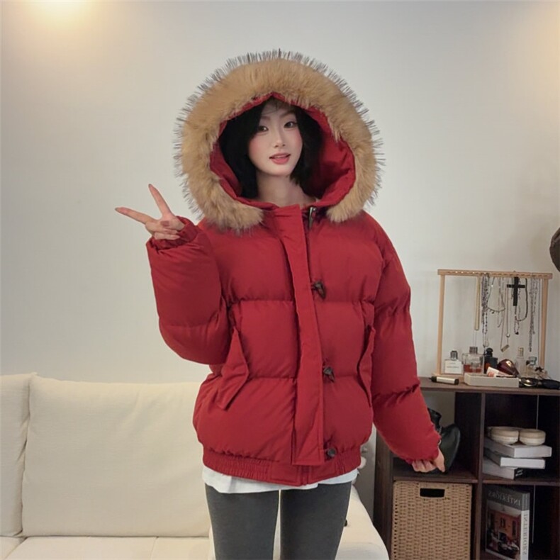 韩版纯色大毛领面包服情侣棉服514-923-P108，男装棉衣，星座514