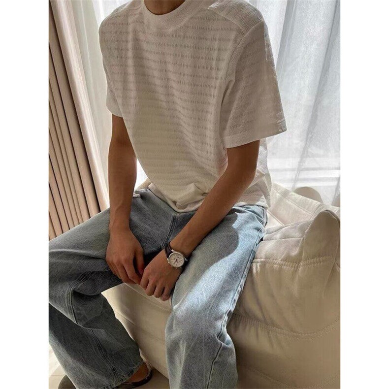时尚慵懒新款肌理感短袖t恤男夏季美式复古ins潮流流行百搭TX32,男装T恤,星座1116A（原606A-3）