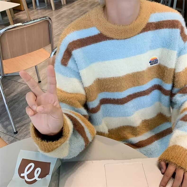 美式圆领毛衣男慵懒风休闲针织衫M5575P58,男装针织衫/毛衣,星座1116-2