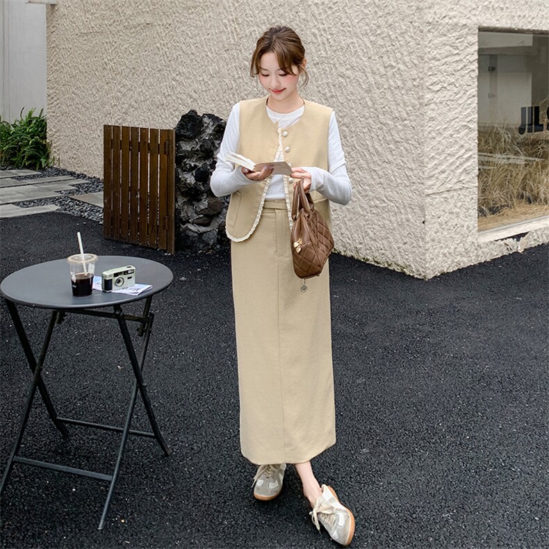 2025年春季新款马甲两件套,女装套装/套裙,浙宝069