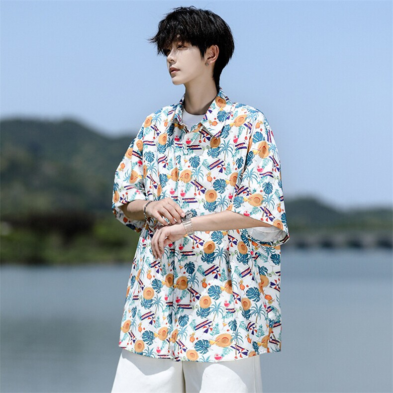 8XL-M花衬衫男短袖夏季薄款冰丝半袖宽松大码休闲外套DC28008P38,男装衬衫,电商B312