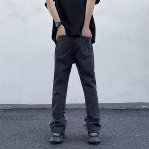 美式vibe裤子高街水洗牛仔裤男设计感小众拉链裤K708P42图片