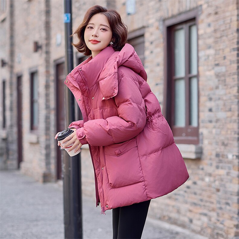 羽绒服女中长款2025冬季新款女装时尚气质连帽白鸭绒外套潮！现货,女装羽绒服,慧尚依恋