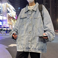 牛仔外套男春秋夹克港风帅气宽松学生休闲工装上衣服JK8821/P58，男装工装外套，星座506