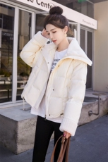 2023新款冬装女短款小个子羽绒服女百搭上衣白鸭绒环保毛大翻领，女装羽绒服，曼娅璐